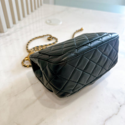 Chanel Mini Square in Black with Pearl Crush