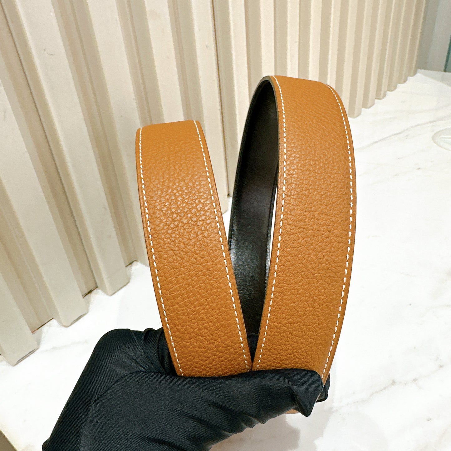 Hermes H Belt Reversible in Brown