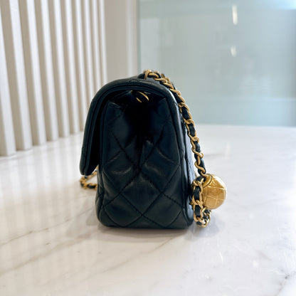 Chanel Mini Square in Black with Pearl Crush