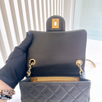 Chanel Mini Square in Black with Pearl Crush