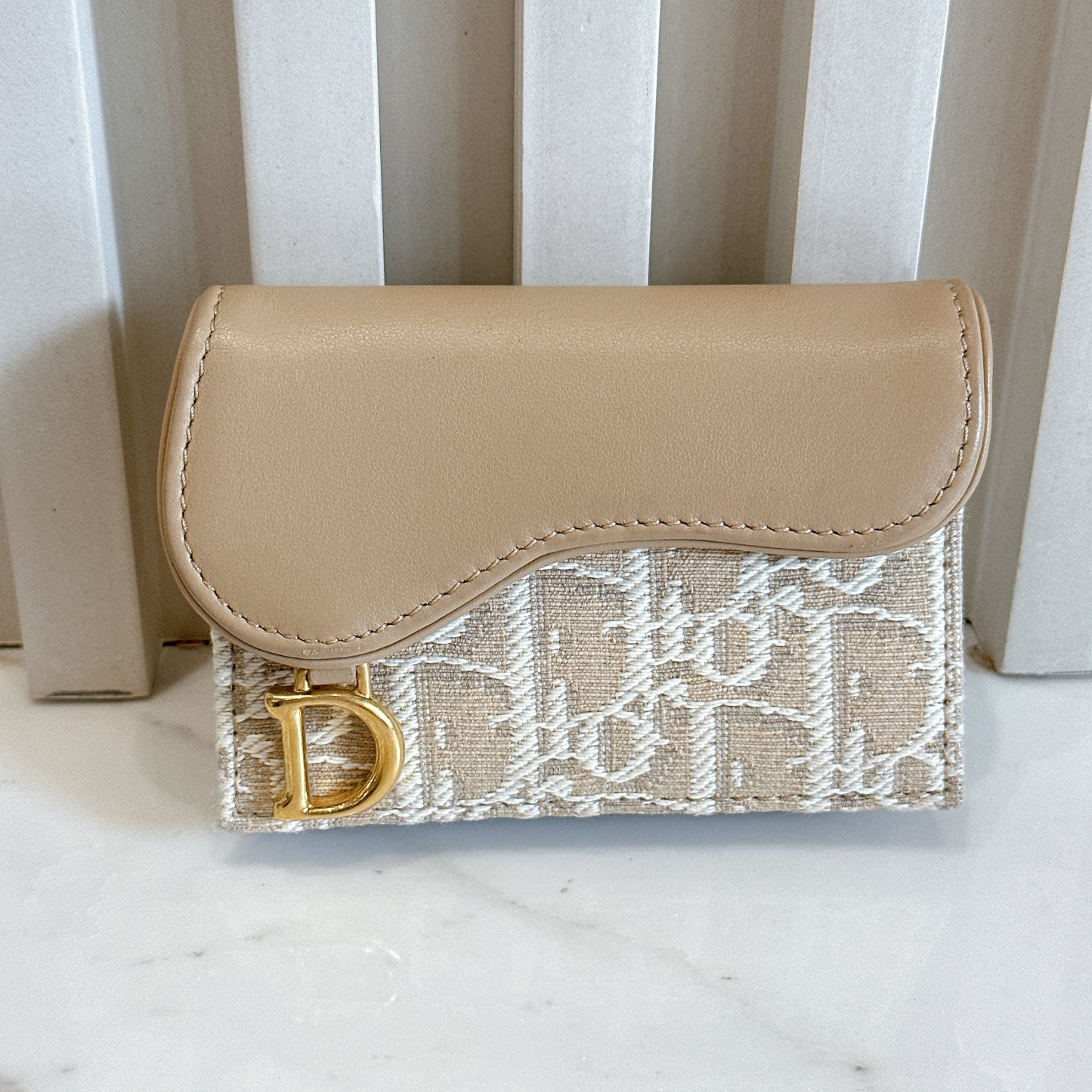 Dior Bloom Card Holder in Beige