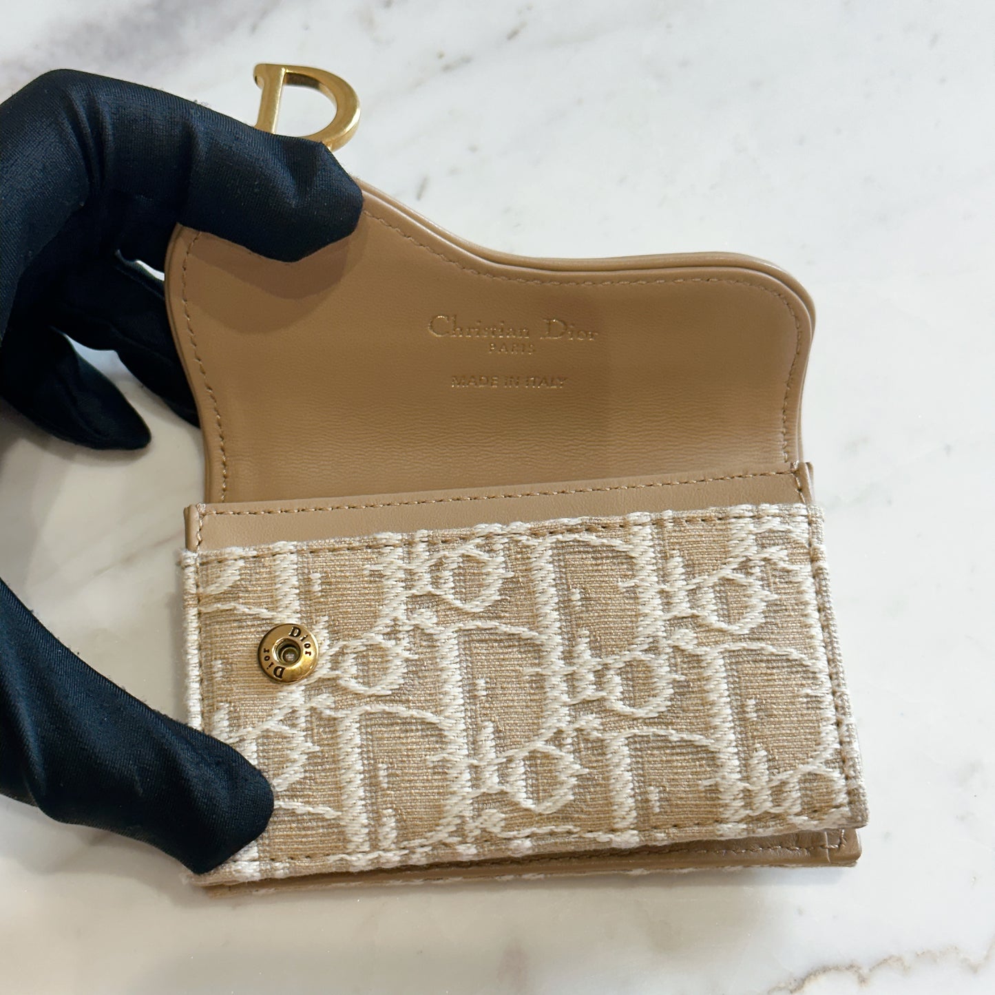 Dior Bloom Card Holder in Beige