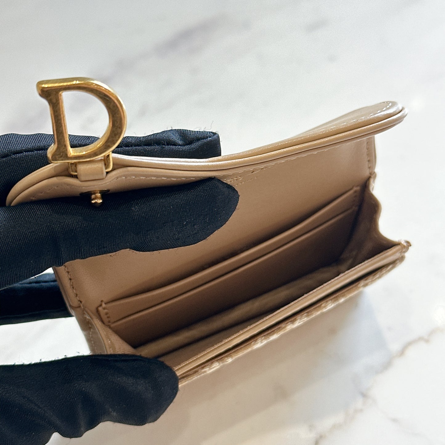 Dior Bloom Card Holder in Beige