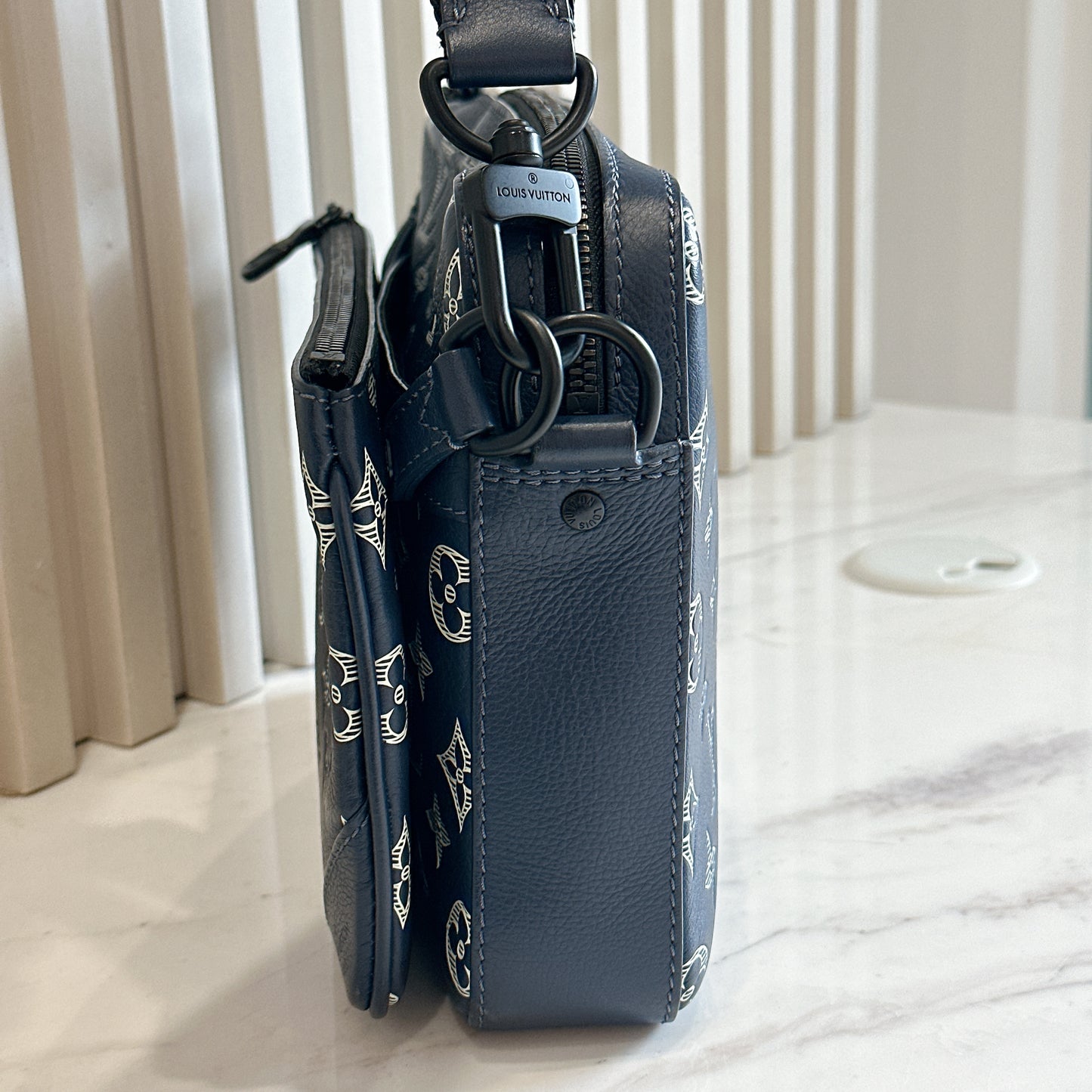 LV Trio Messenger in Shadow Leather