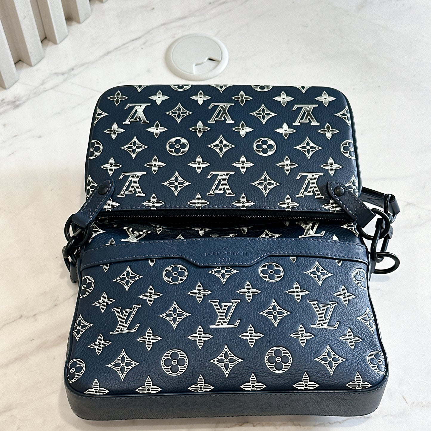 LV Trio Messenger in Shadow Leather