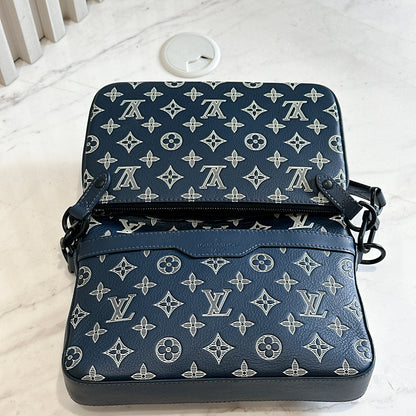 LV Trio Messenger in Shadow Leather