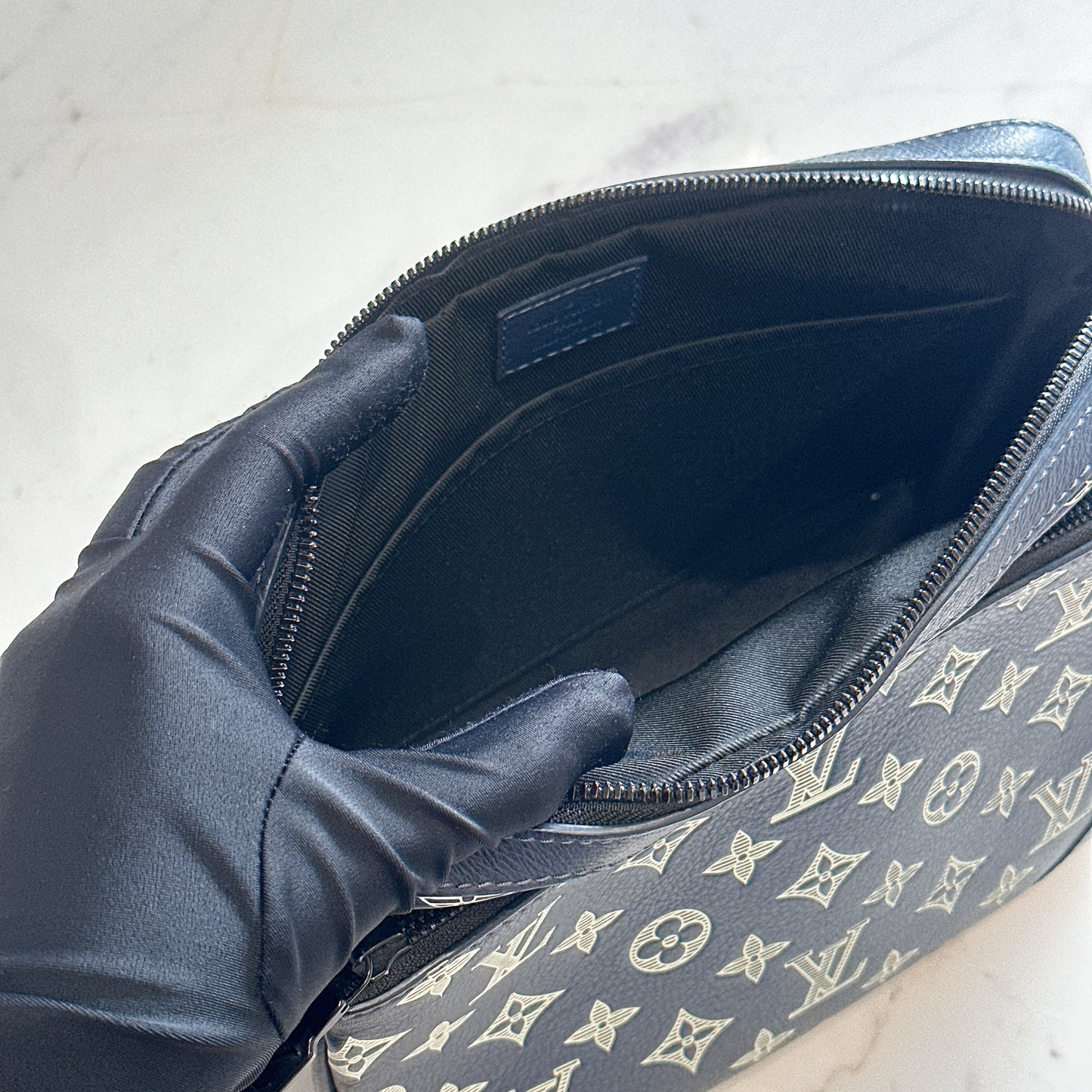 LV Trio Messenger in Shadow Leather