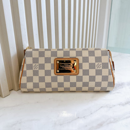 LV Eva Clutch in Damier Azur