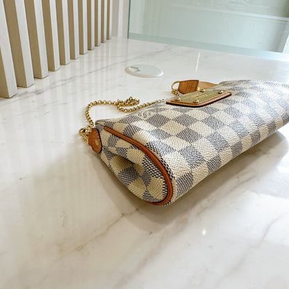 LV Eva Clutch in Damier Azur