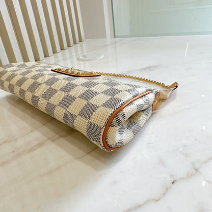 LV Eva Clutch in Damier Azur