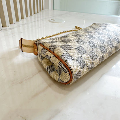LV Eva Clutch in Damier Azur