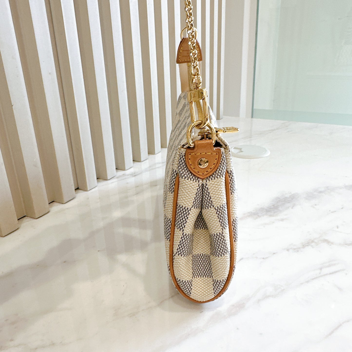 LV Eva Clutch in Damier Azur