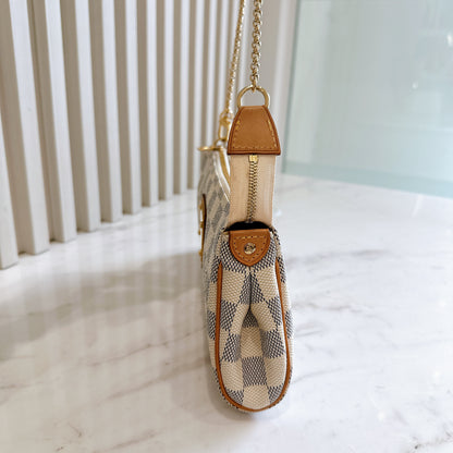LV Eva Clutch in Damier Azur