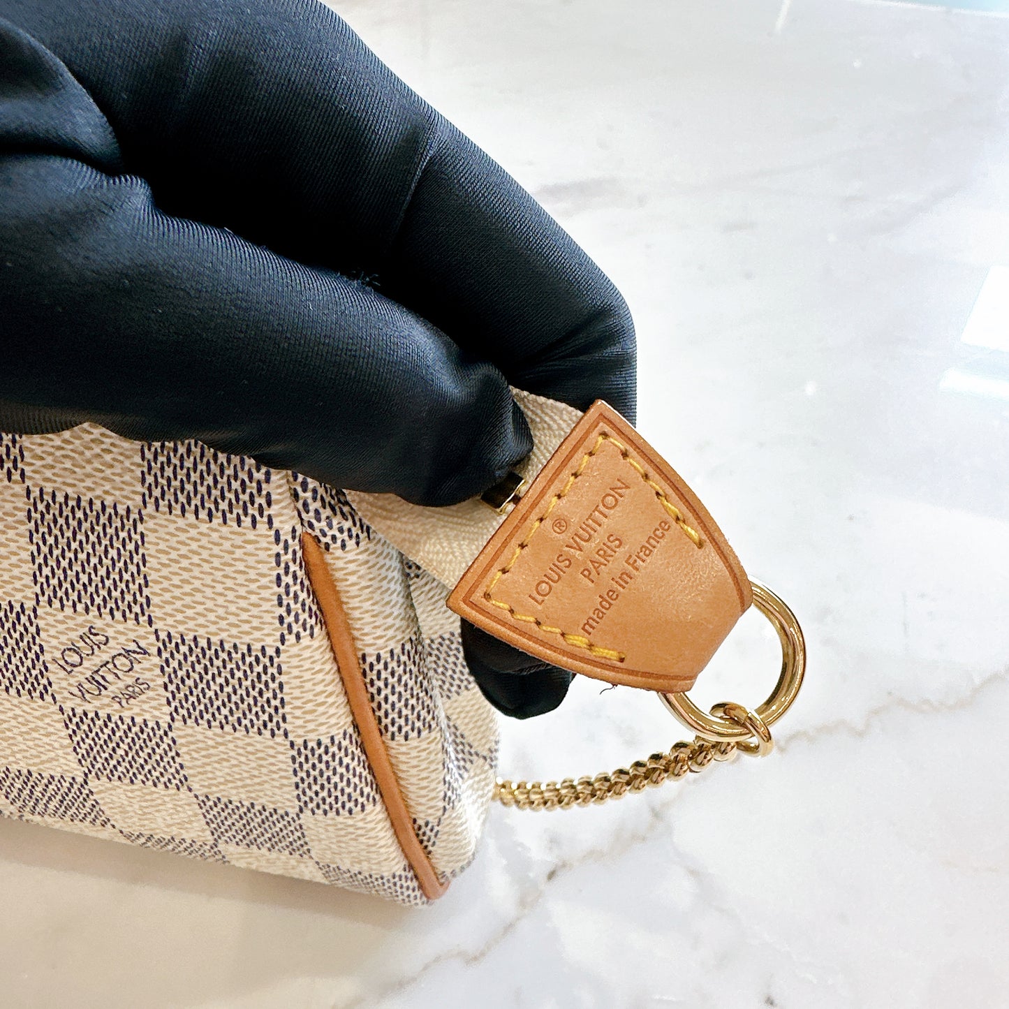 LV Eva Clutch in Damier Azur