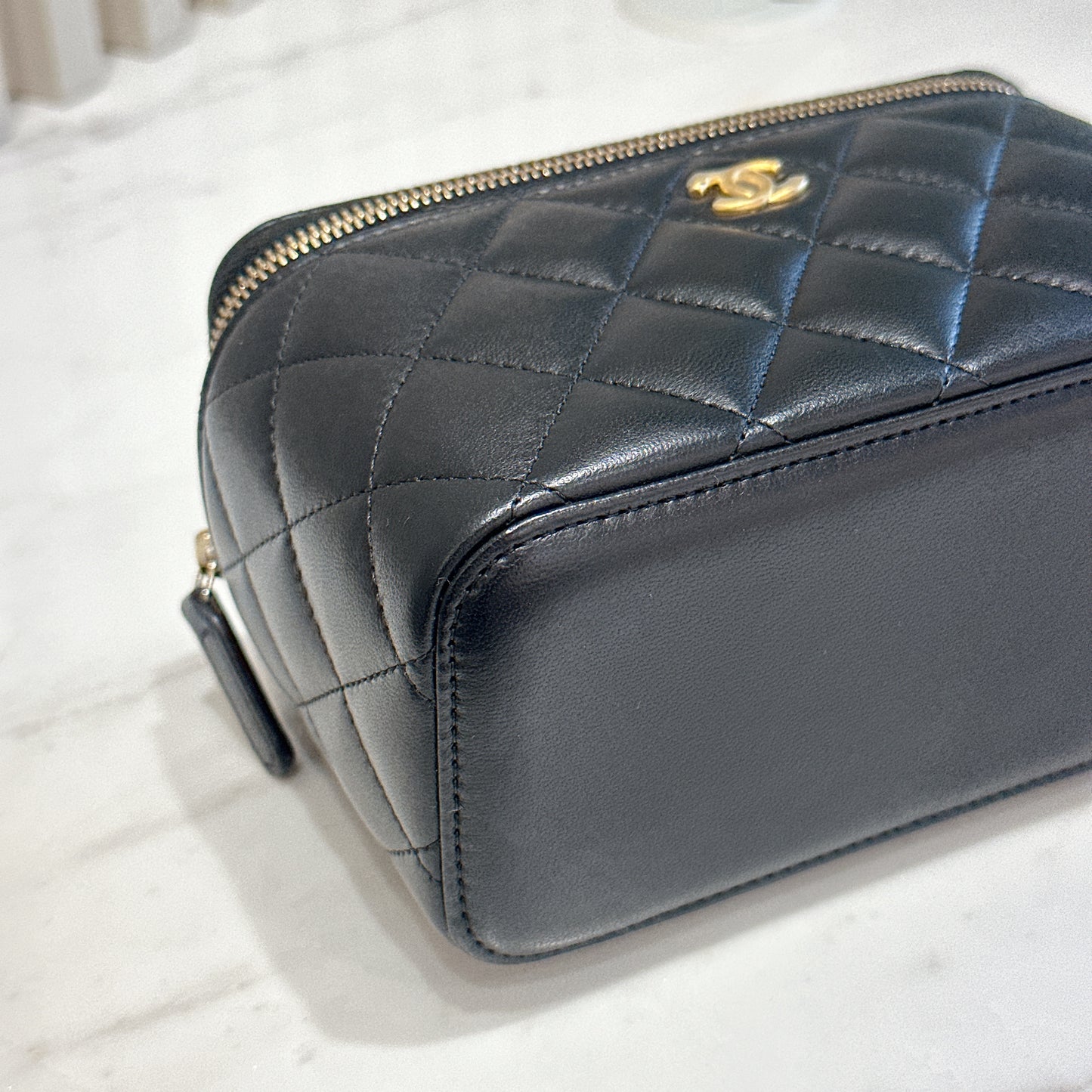 Chanel Vanity Case GHW with Pearl Crush
