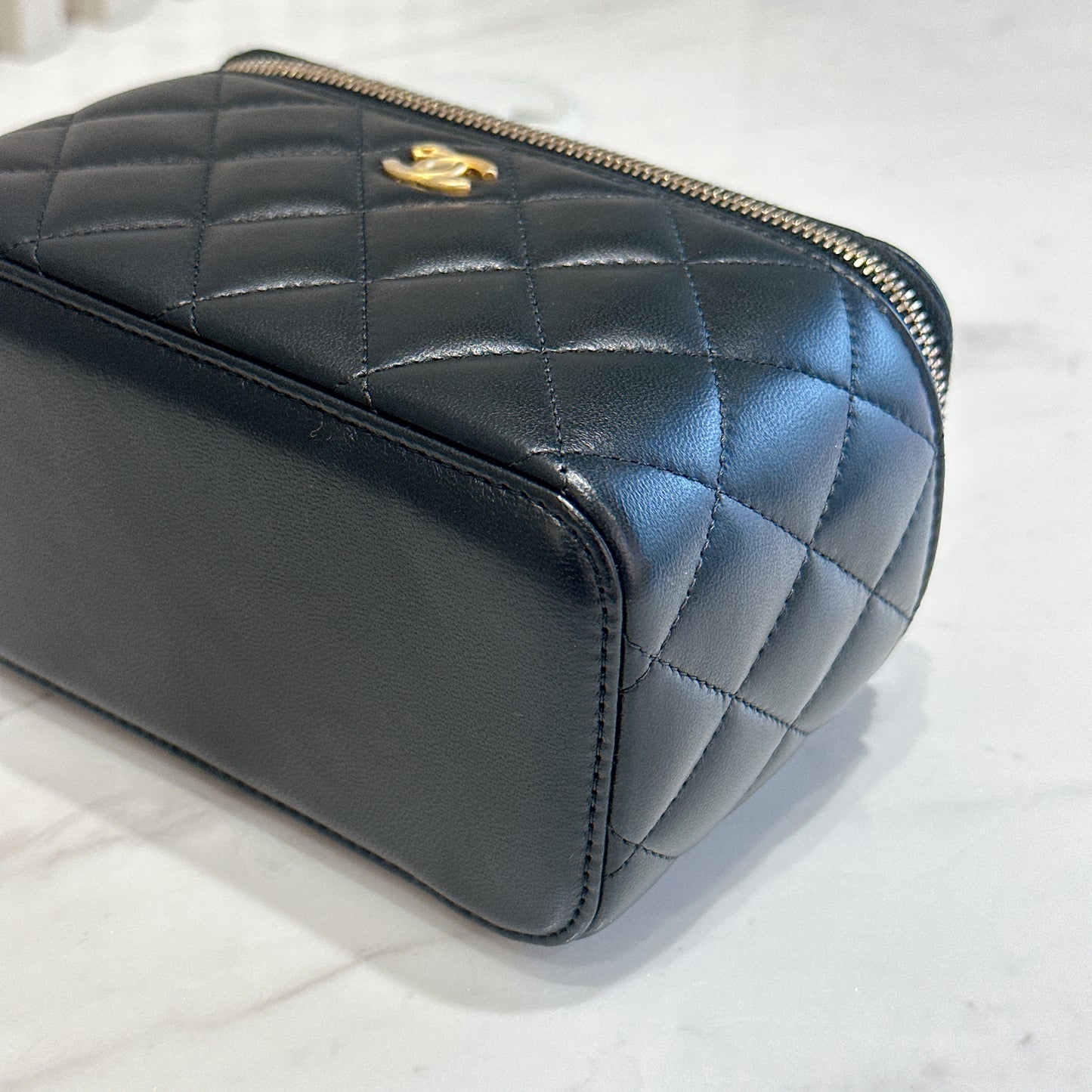 Chanel Vanity Case GHW with Pearl Crush