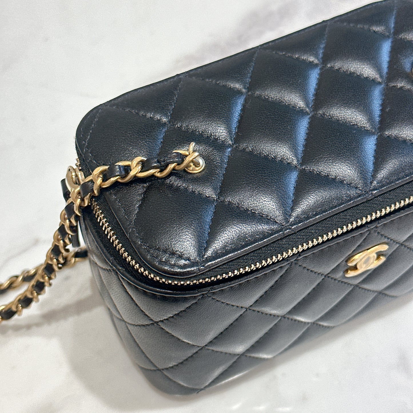 Chanel Vanity Case GHW with Pearl Crush