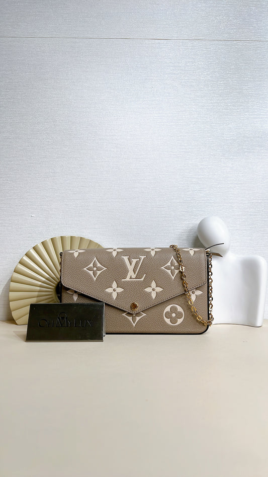 LV Felicie Pochette in Touterelle/Creme Empreinte Leather