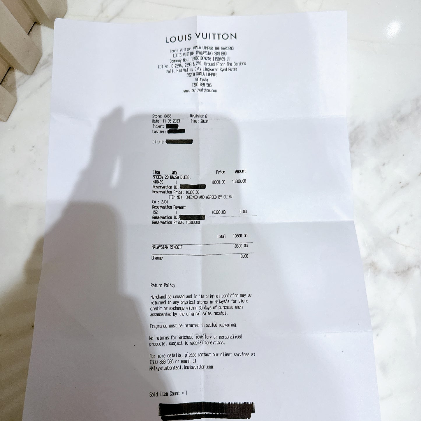 LV Damier Ebene Speedy 20 Bandouliere