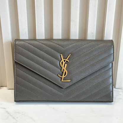 YSL Wallet On Chain in Grey