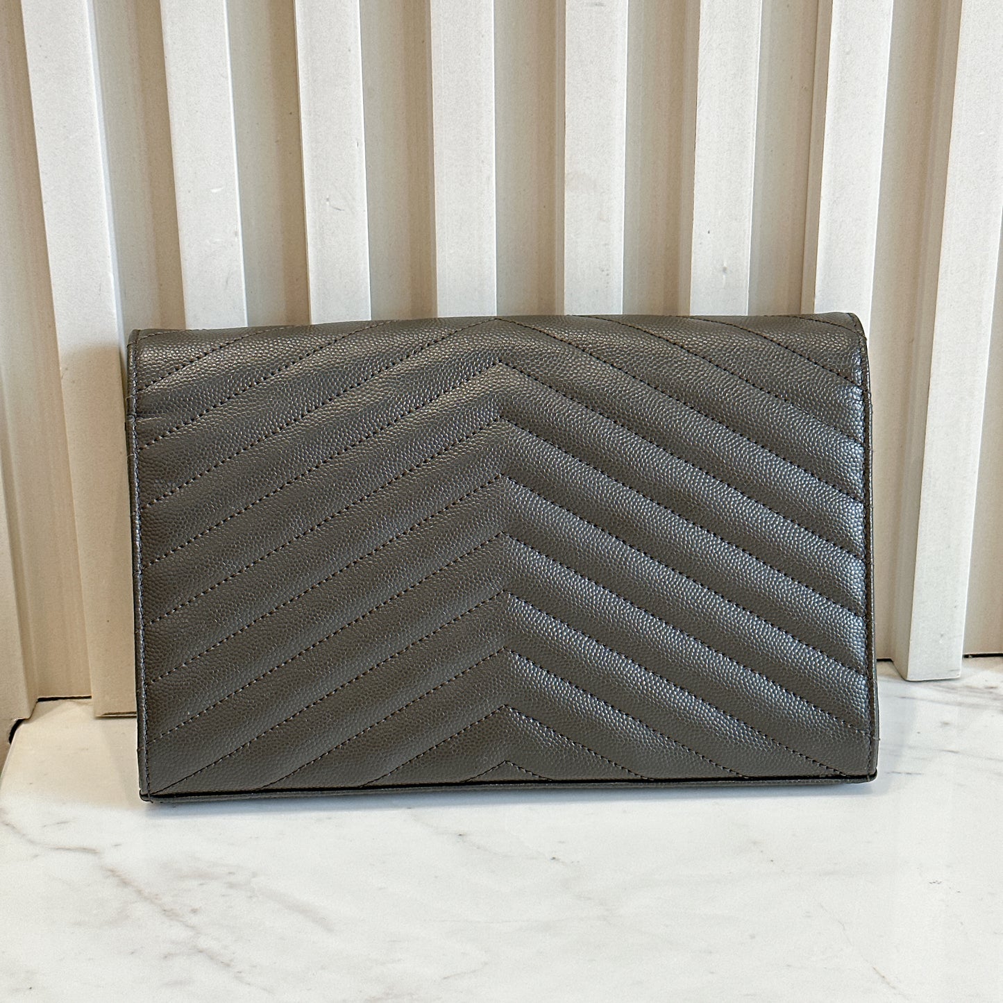 YSL Wallet On Chain in Grey