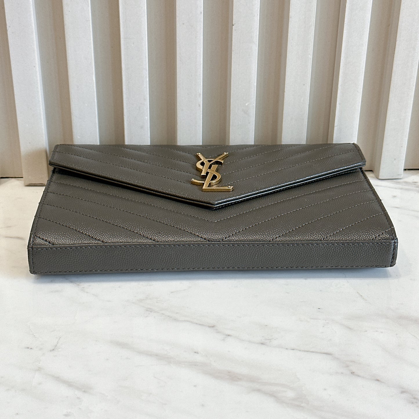 YSL Wallet On Chain in Grey