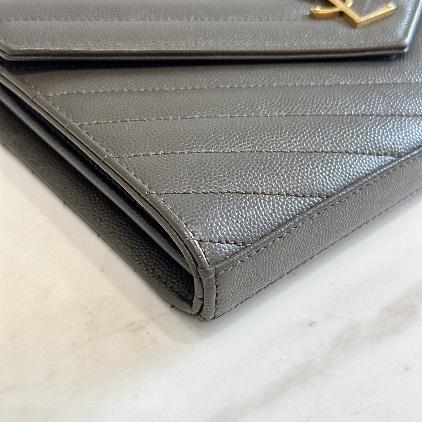 YSL Wallet On Chain in Grey