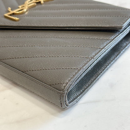 YSL Wallet On Chain in Grey