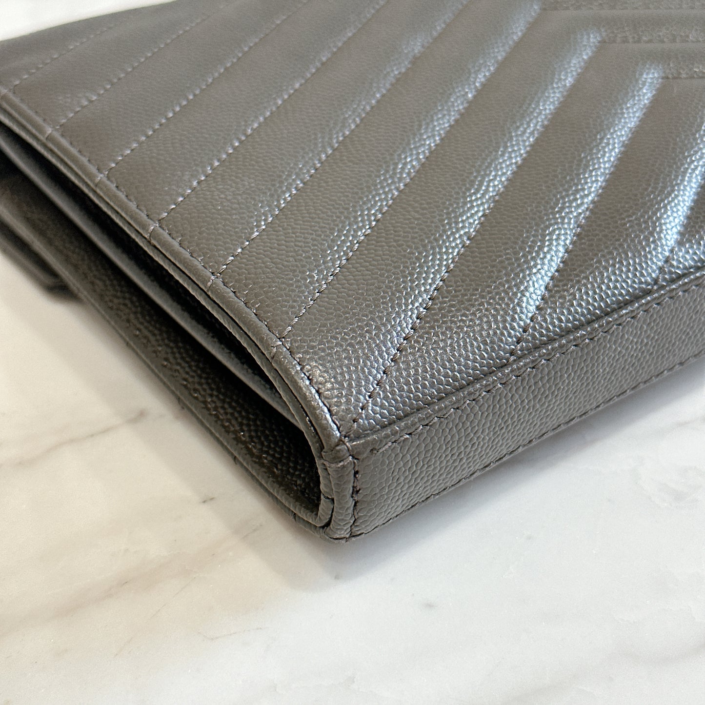 YSL Wallet On Chain in Grey