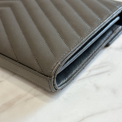 YSL Wallet On Chain in Grey