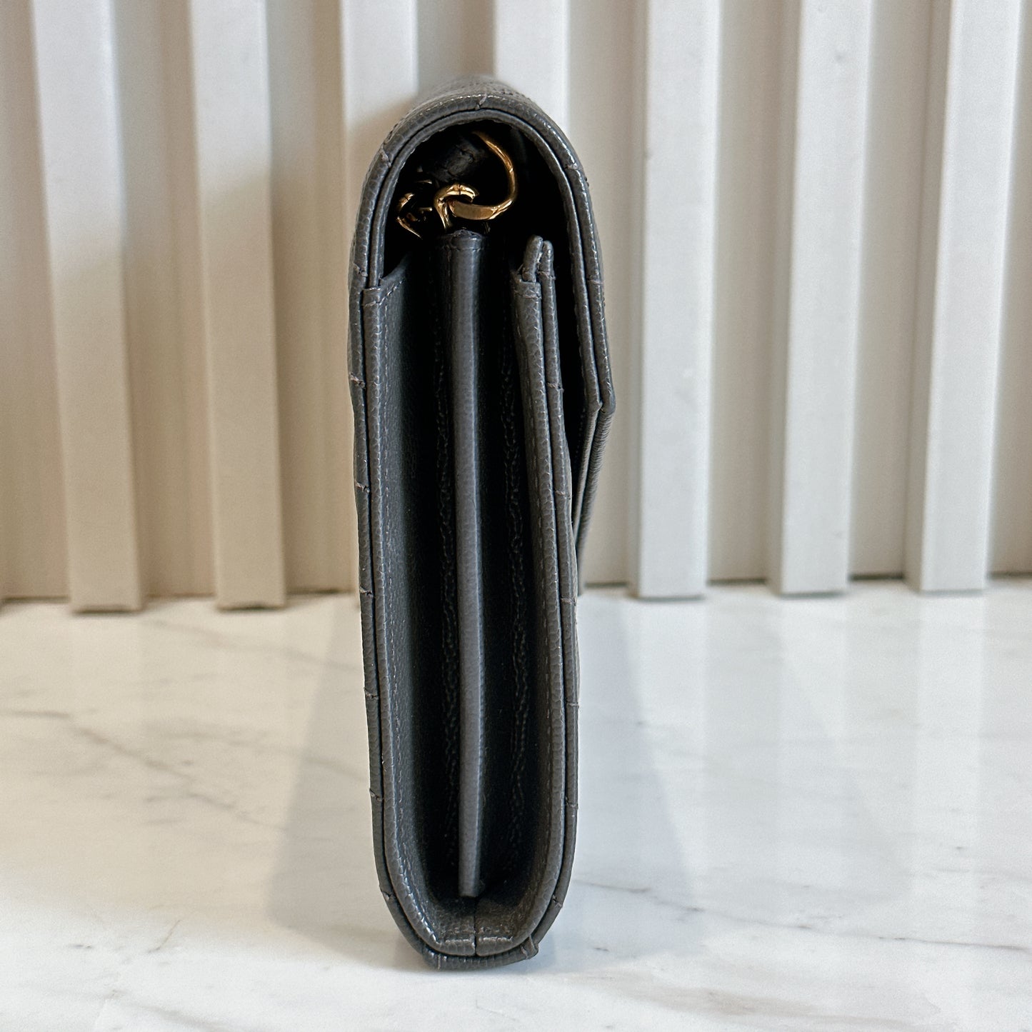 YSL Wallet On Chain in Grey