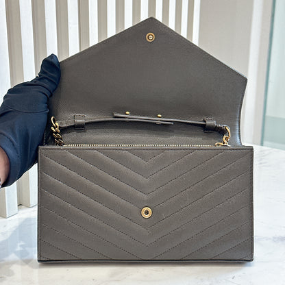 YSL Wallet On Chain in Grey