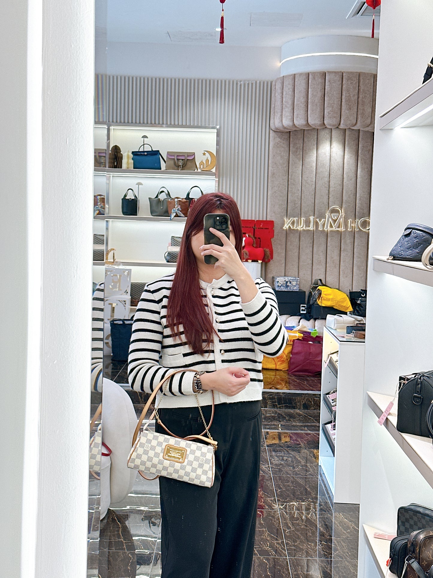LV Eva Clutch in Damier Azur