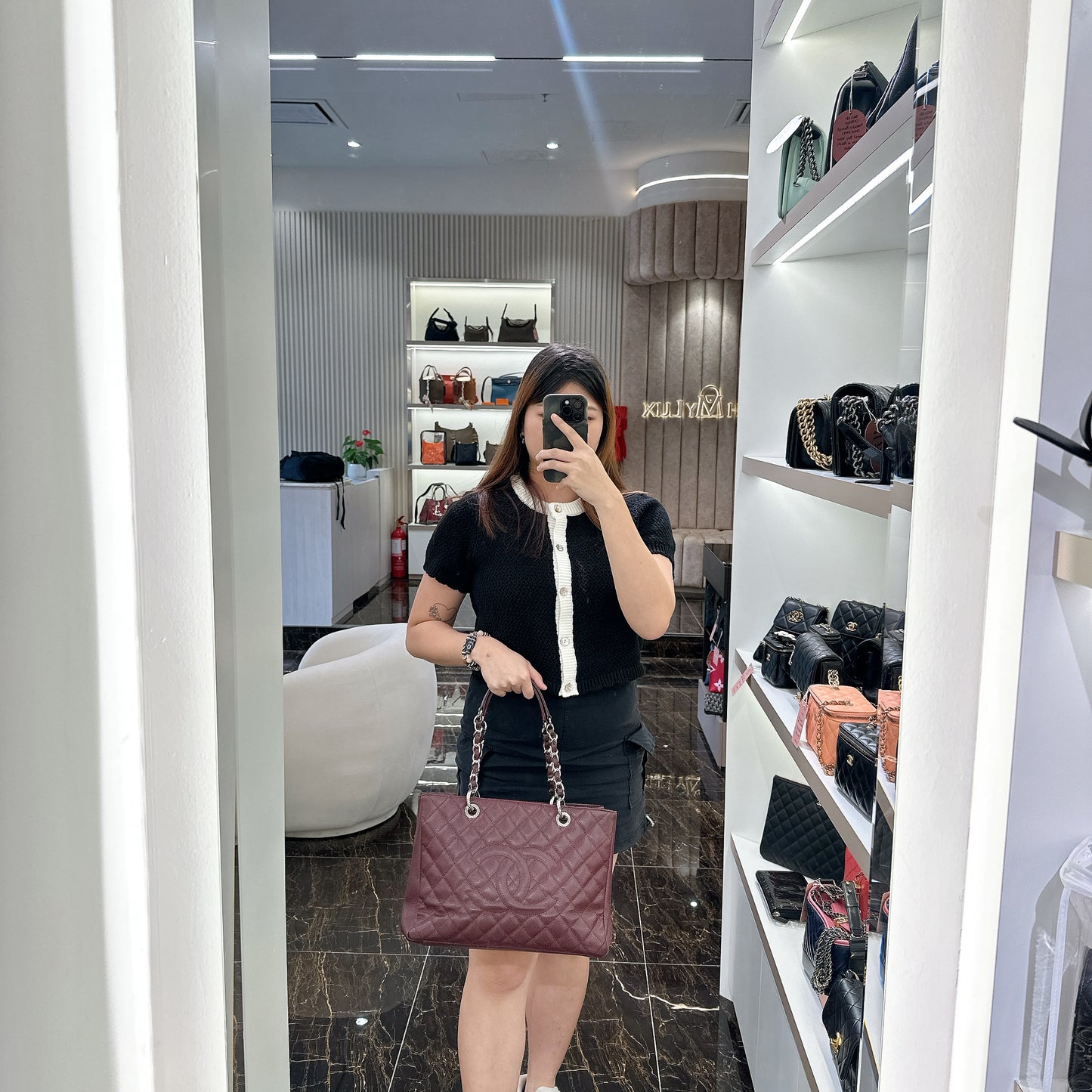 Chanel GST Cavier in Burgundy