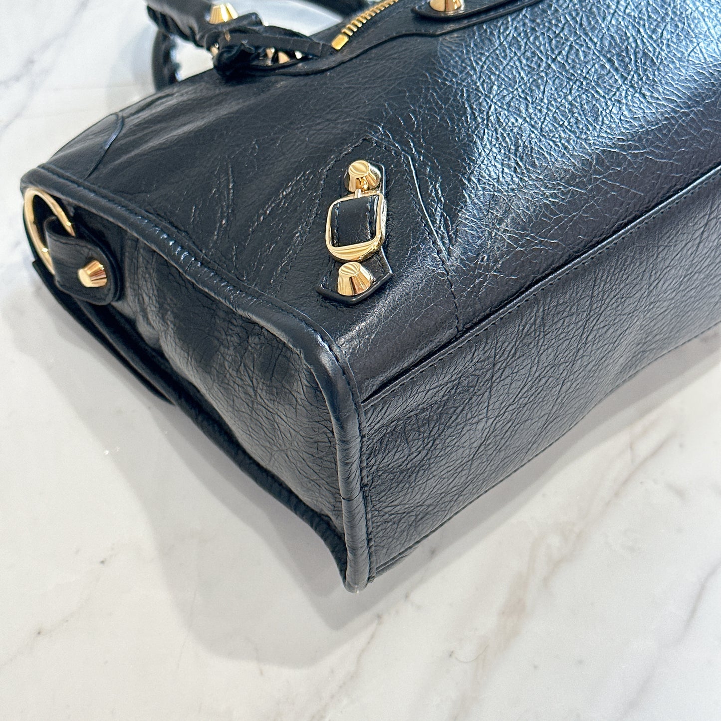 Balenciaga Classic City Small in Black Goatskin