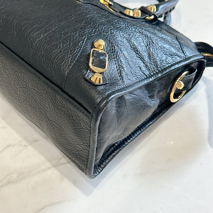 Balenciaga Classic City Small in Black Goatskin