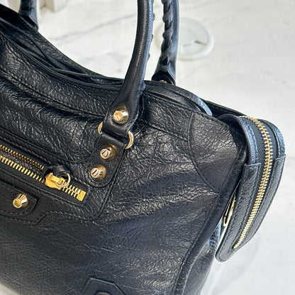 Balenciaga Classic City Small in Black Goatskin