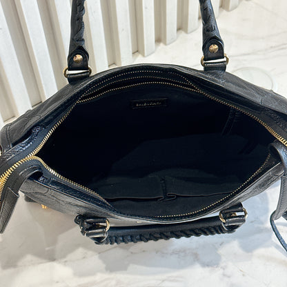 Balenciaga Classic City Small in Black Goatskin