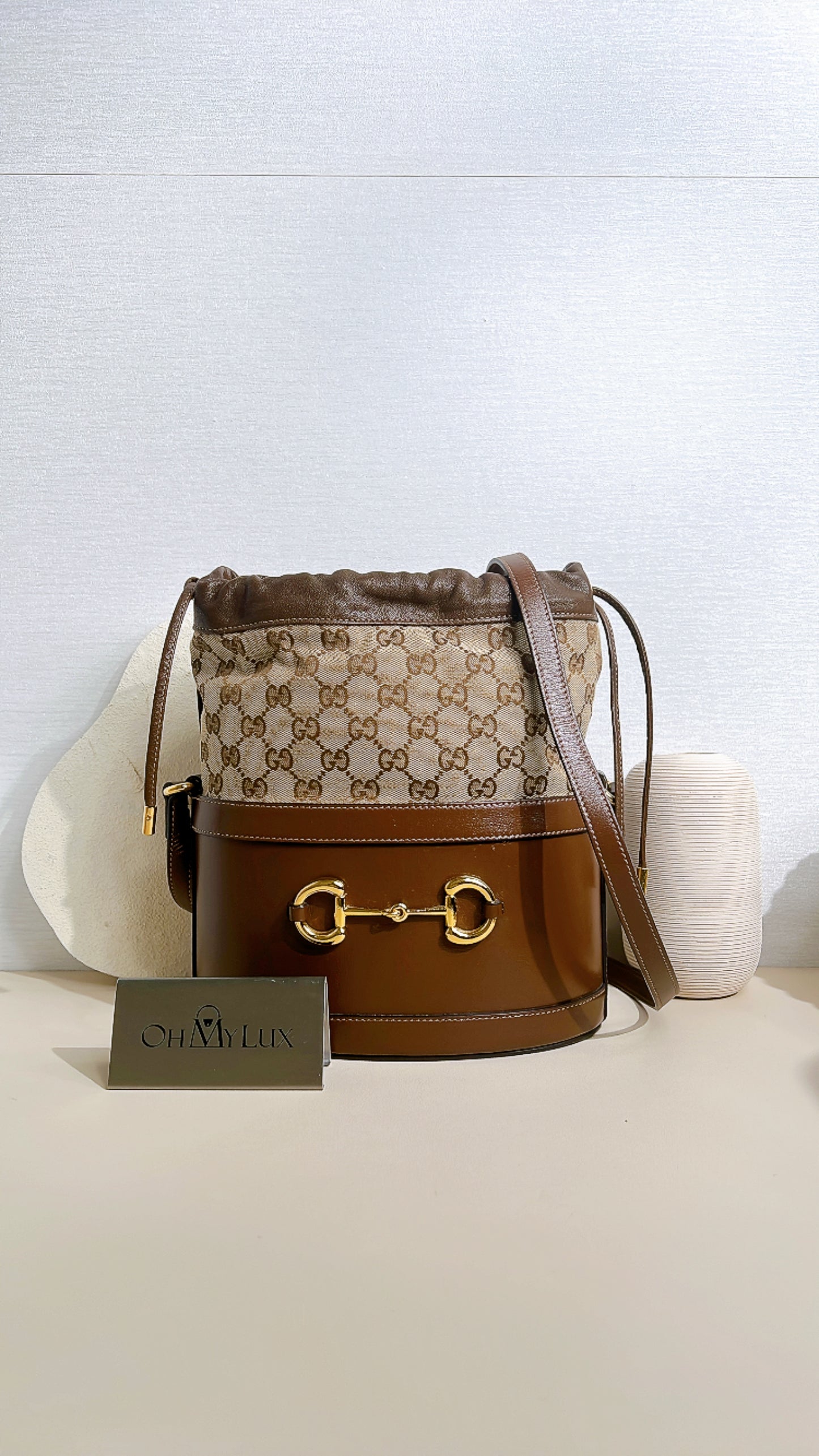 Gucci 1955 Horsebit Brown Bucket Bag