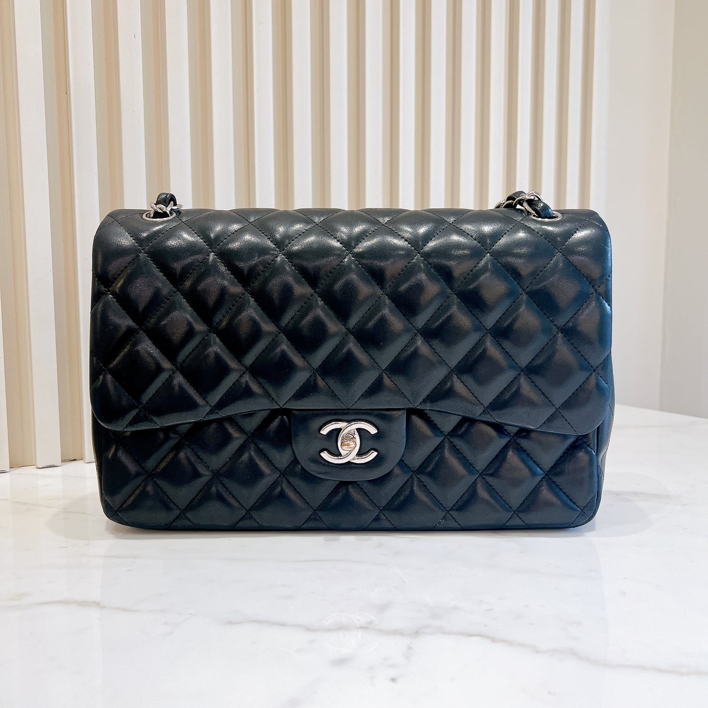 Chanel Jumbo Lambskin In SHW