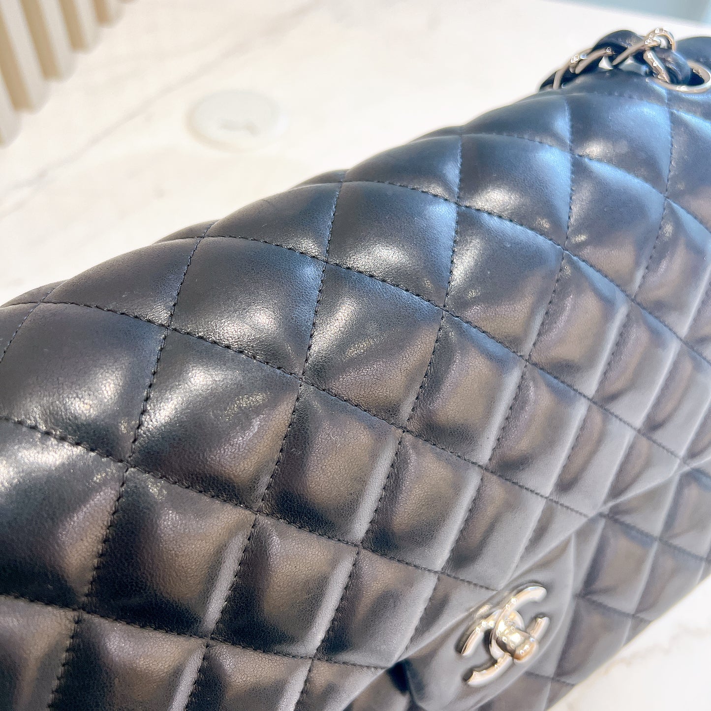 Chanel Jumbo Lambskin In SHW