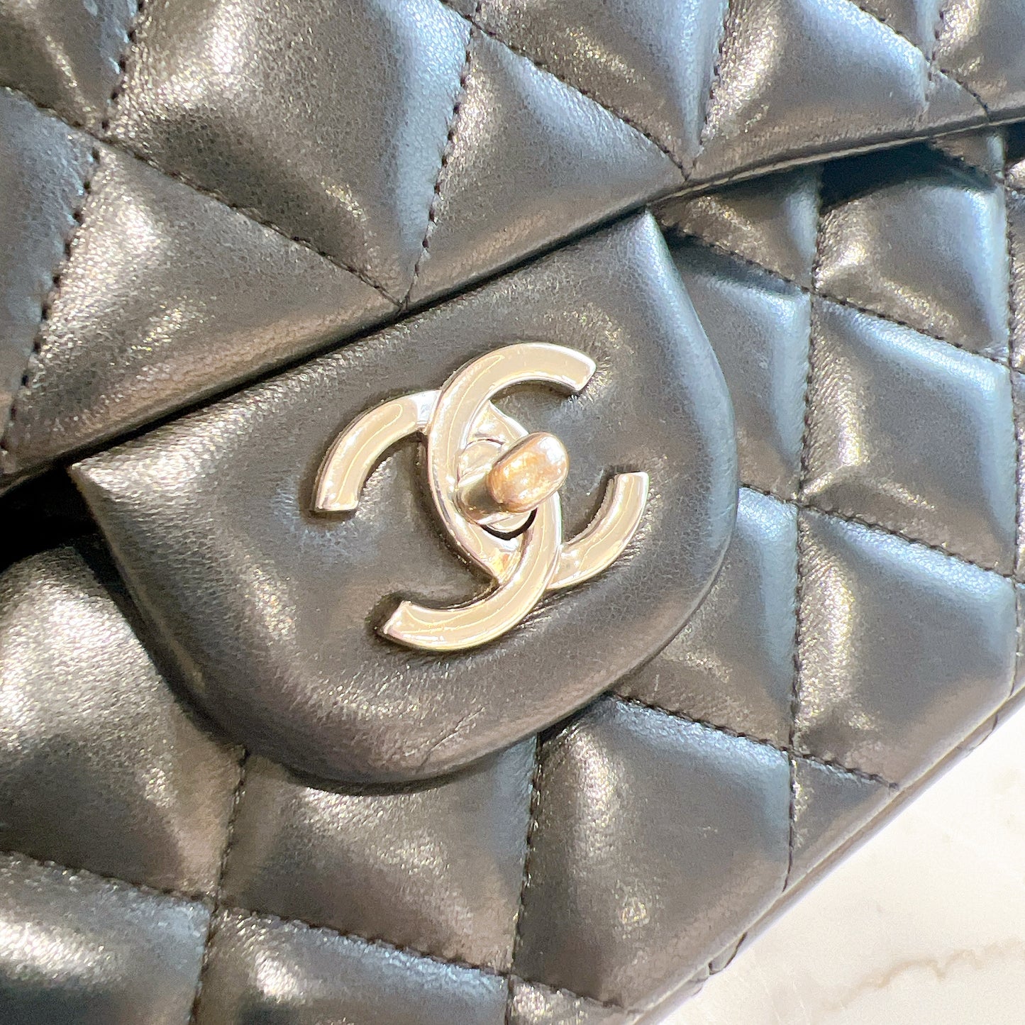 Chanel Jumbo Lambskin In SHW