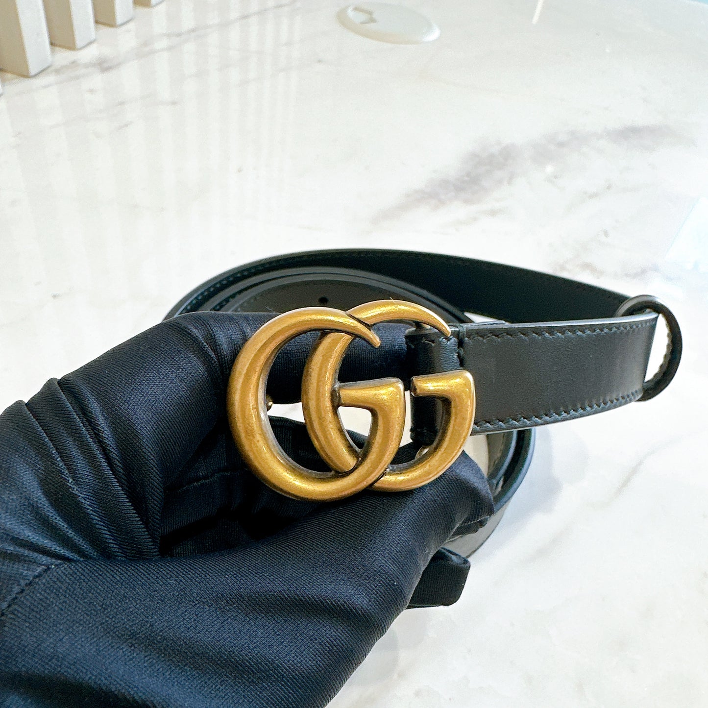 Gucci Marmont Belt black GHW
