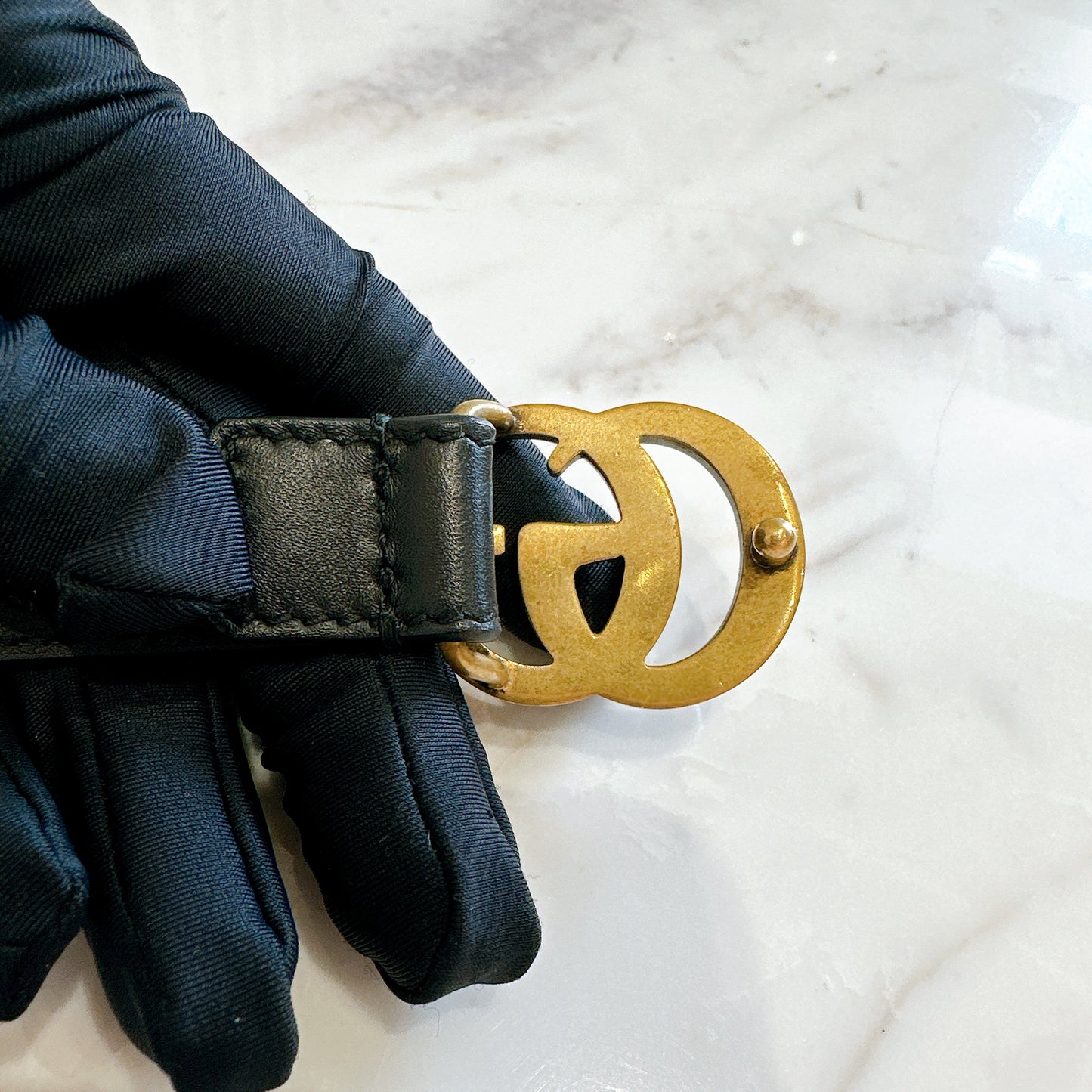 Gucci Marmont Belt black GHW