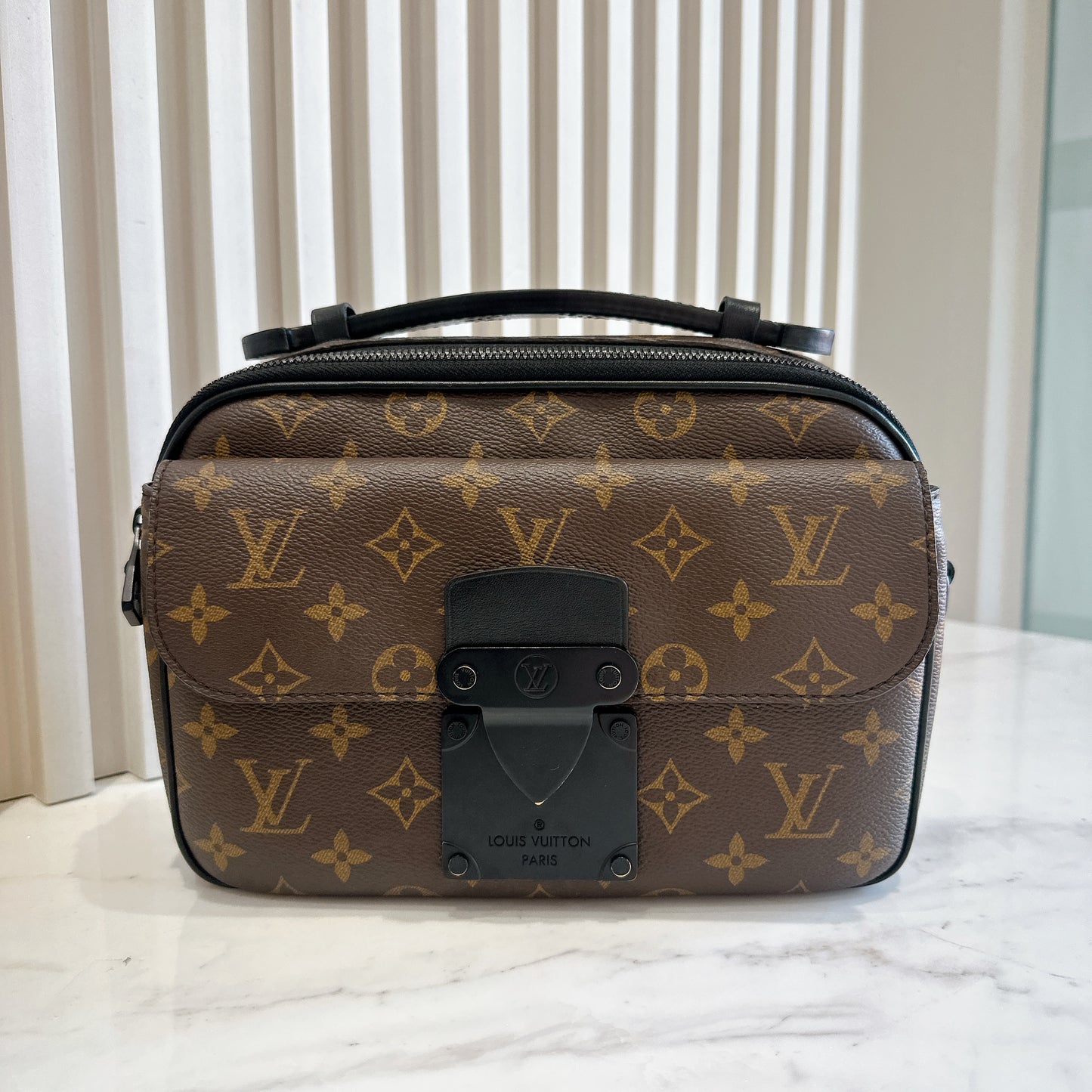 LV Monogram Macassar S Lock Messenger