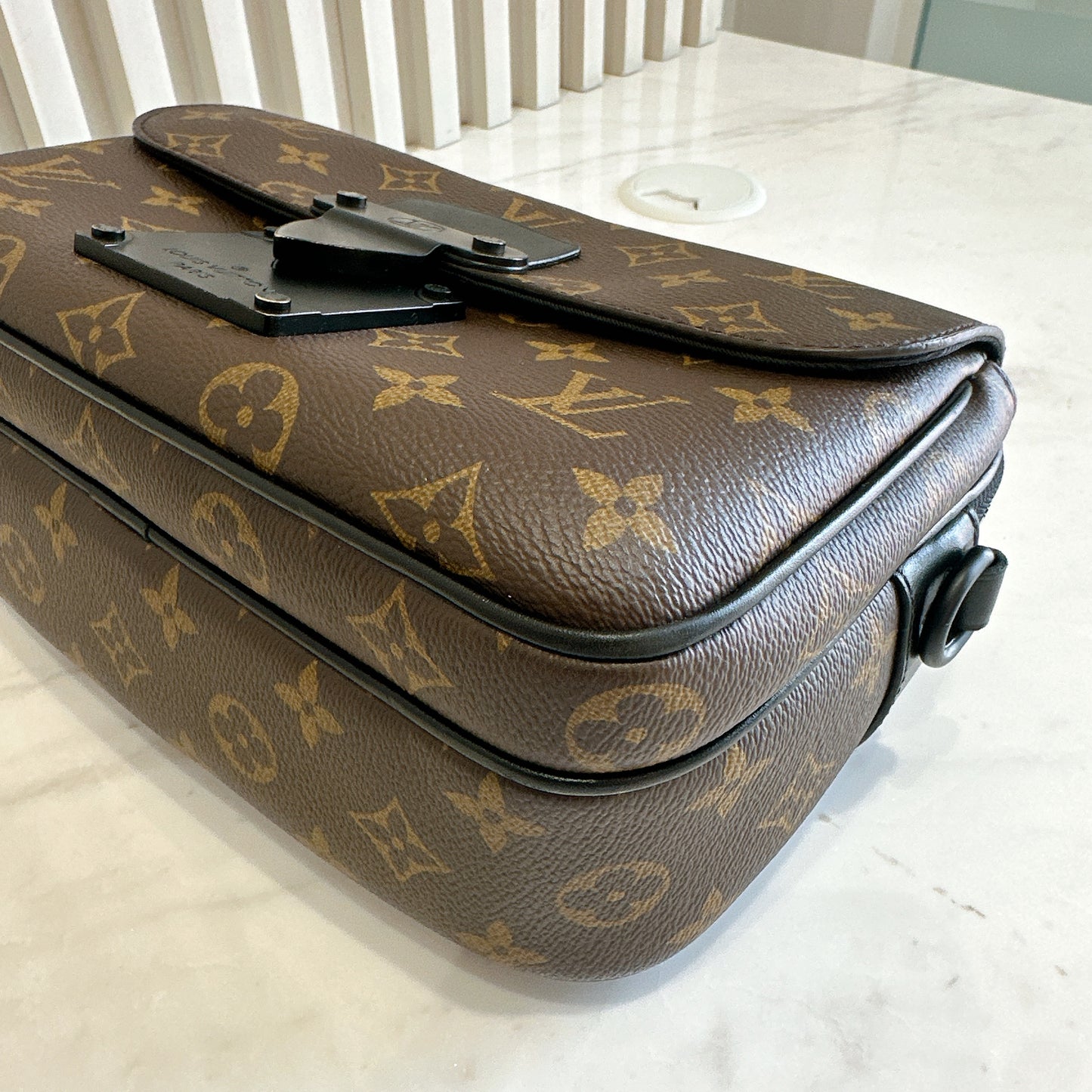 LV Monogram Macassar S Lock Messenger