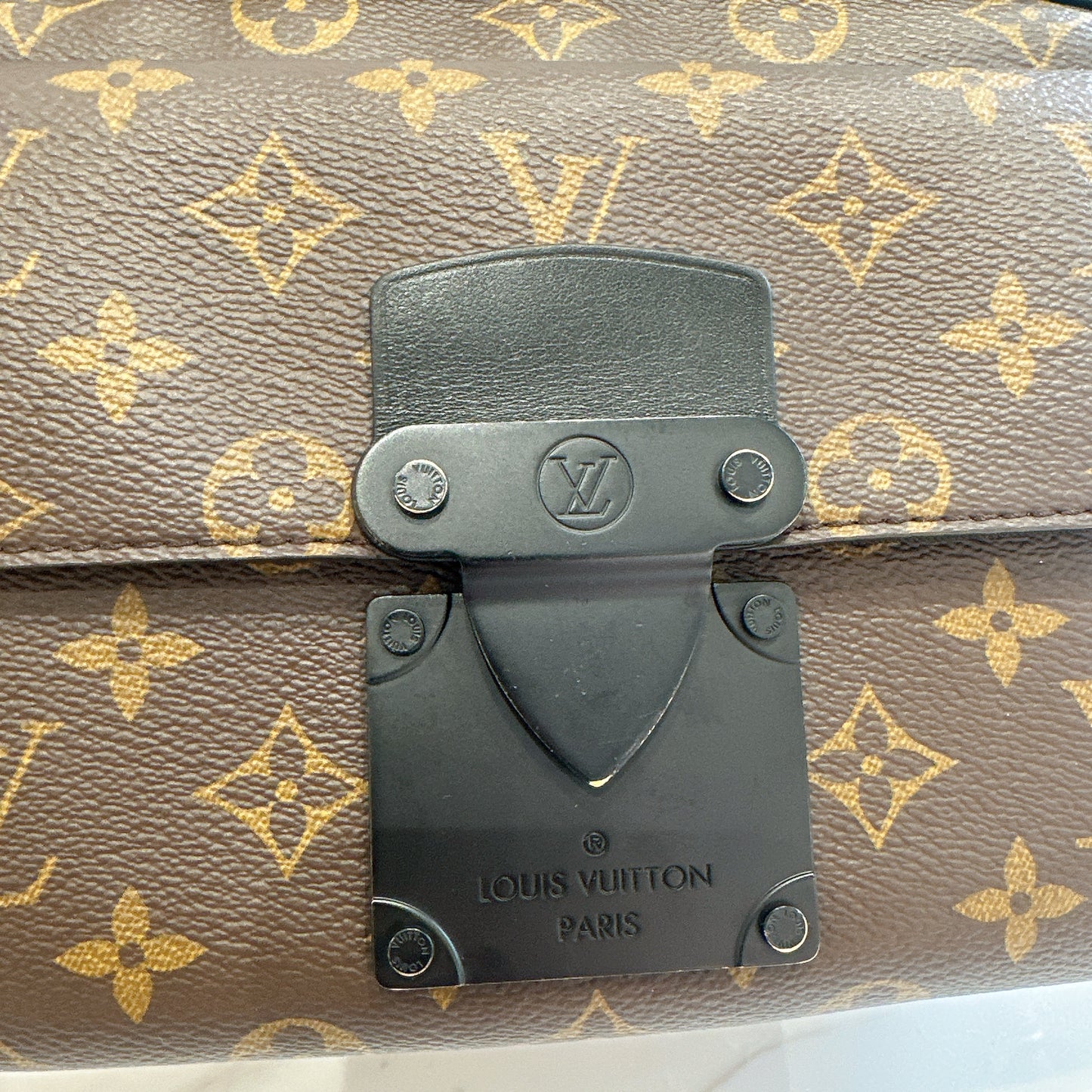 LV Monogram Macassar S Lock Messenger