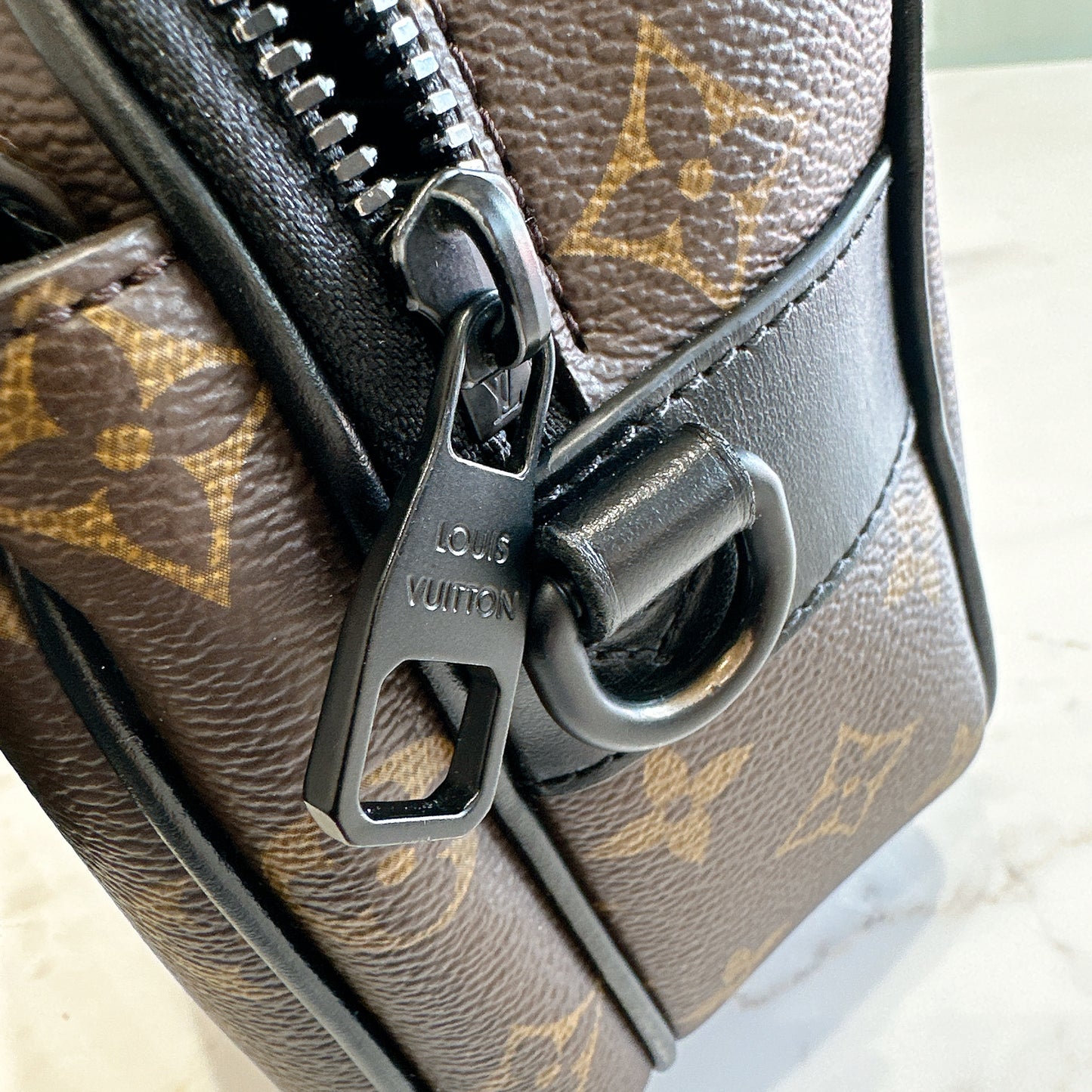 LV Monogram Macassar S Lock Messenger