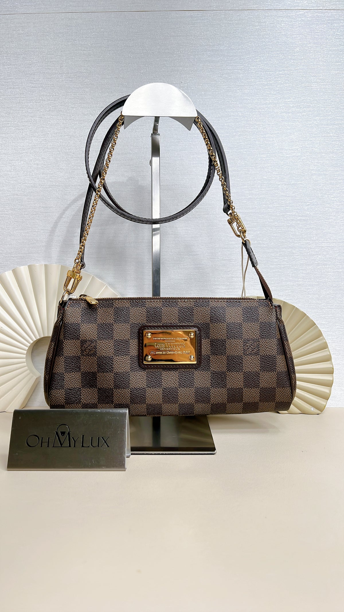 LV Damier Ebene Eva Clutch