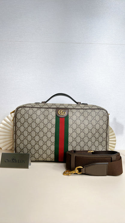 Gucci Web Savoy Shoes Case in GG Supreme